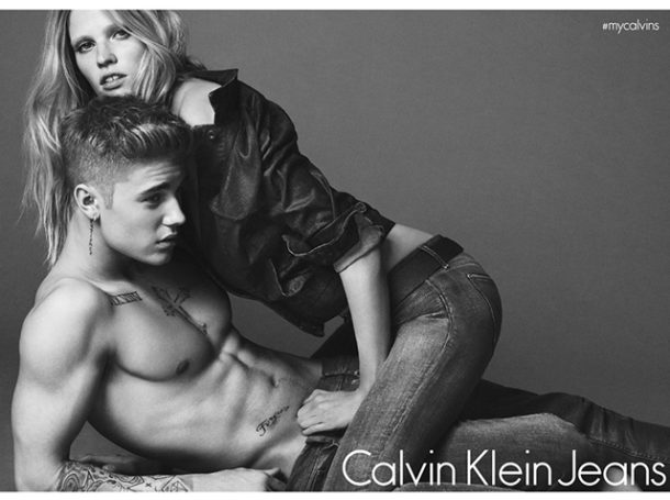 Джастин Бибер,  Лара Стоун  и тизер компании Calvin Klein Underwear