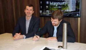 Торжественная церемония заливки первого куба бетона в клубном доме Magnum