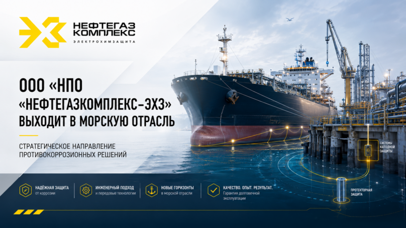 ООО «НПО «Нефтегазкомплекс-ЭХЗ» выходит в морскую отрасль, развивая стратегическое направление противокоррозионных решений
